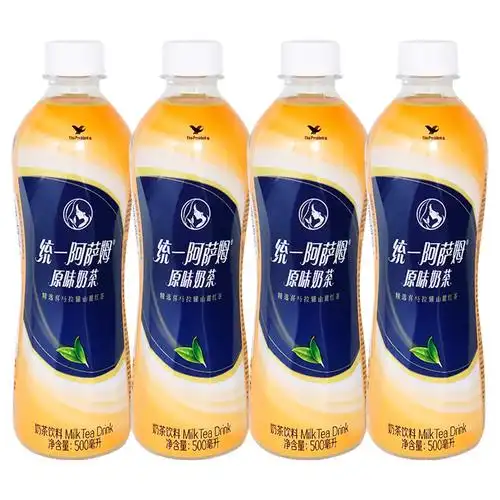 统一阿萨姆奶茶500ml4瓶整箱原味奶茶饮料