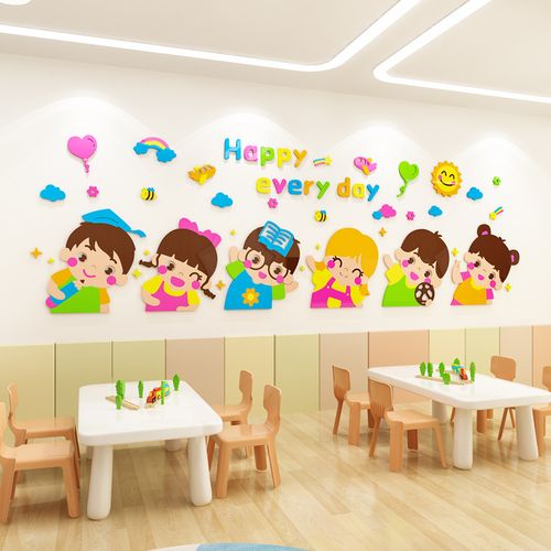 幼儿园墙面装饰环创主题墙贴大厅形象墙托管班教室布置装饰背景墙