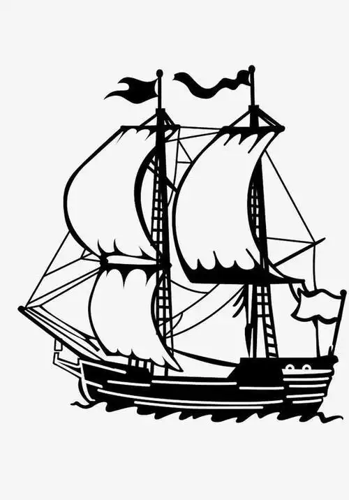 航海轮船简笔画
