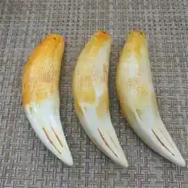 厂价批发古董地摊文玩古玩树脂工艺品合成复古熊牙 虎牙吊坠