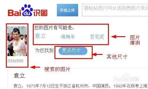 图片信息,图片猜测,图片来源网页,图片更多尺寸,相似图片,人脸识别等
