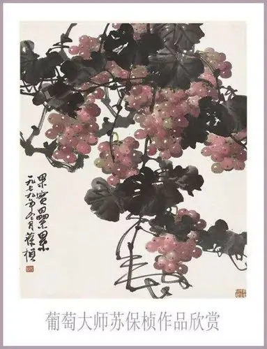苏葆桢的花鸟和葡萄