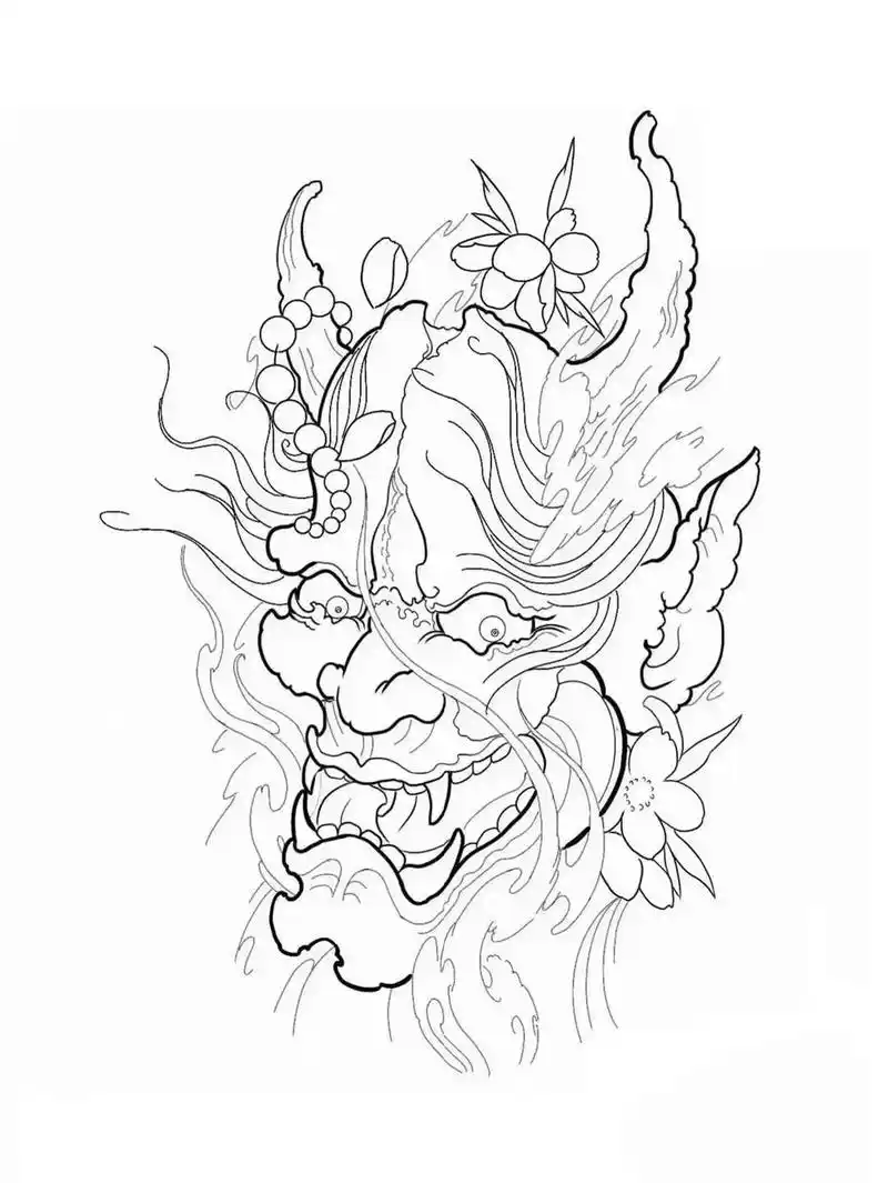 纹身手稿 #纹身图案手稿 #刺青艺术般若纹身线条素材图772 - 兑音