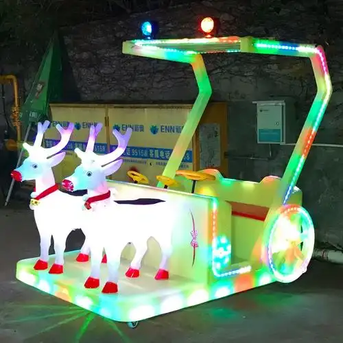 新款梅花鹿广场儿童碰碰车双人电瓶车亲子大型游乐设备摆摊电动车