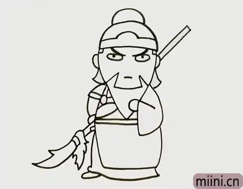 彩色q版三国人物关羽简笔画可爱关羽简笔画画法q版三国人物关羽简笔画
