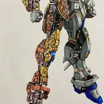 起稿一时爽 体积火葬场 手绘高达 独角兽