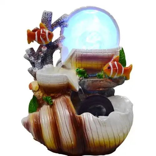 厂家批发 流水工艺品 树脂假山喷泉 创意招财室内办公摆件 9122