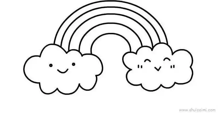 彩虹简笔画图片美丽的彩虹简笔画图片