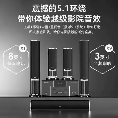 先科51家庭影院环绕音响家用客厅电视k歌大功率重低音炮蓝牙音箱