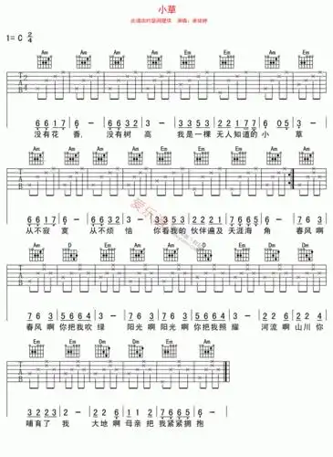 卓依婷卓依婷小草吉他谱