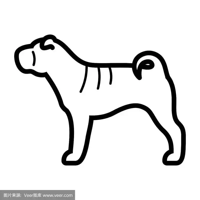 计算机图标,狗,沙皮狗,白色背景,分离着色