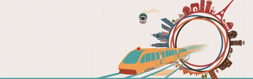 卡通创意色彩地铁banner