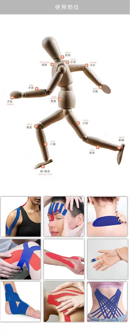 弹性运动胶带 肌内效贴布 肌肉贴 肌贴 肌效贴 胸贴绷带_方阁家居用品