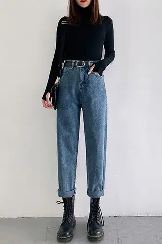 裤子女新款牛仔长裤