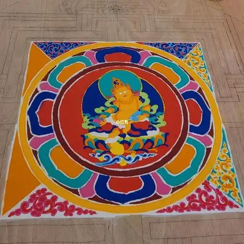 黄财神坛城沙画