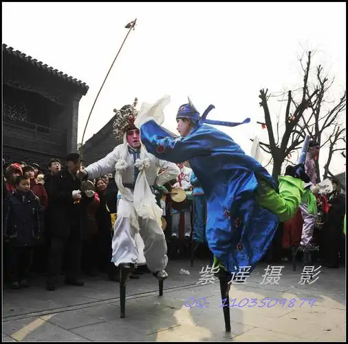踩高跷--古镇杨柳青元宵节巡游