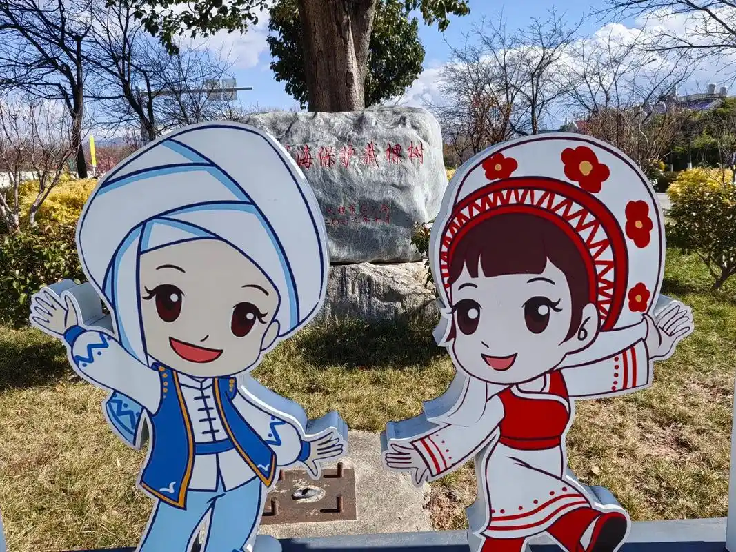 大理白族的金花和阿鹏#城市风景一角 #漫画脸 #彩云之南 - 抖音