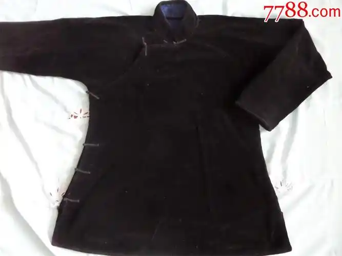 老服装收藏六七十年代平绒大襟偏襟女上衣496