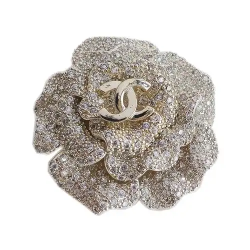 [9.8新]香奈儿chanel经典女士山茶花密镶水钻胸针