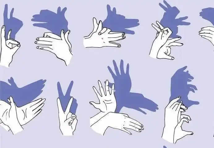 写美篇       手影戏是一种独特的艺术形式,它的表演全部靠手部动作