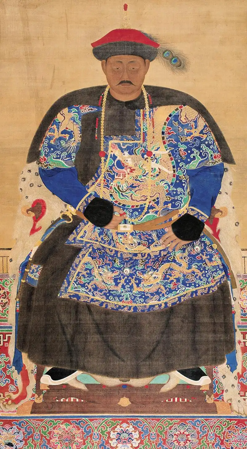 (清)摄政王多尔衮的画像福临能够稳定政局,多亏了他的亲人皇叔父