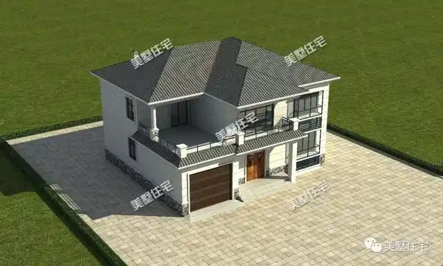 带堂屋的二层别墅,5卧4卫还有车库,简简单单也可以很美好