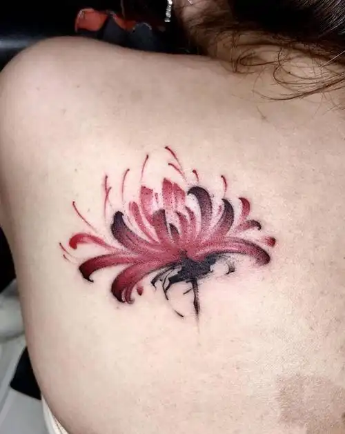 彼岸花纹身图片_水彩水彩纹身图案