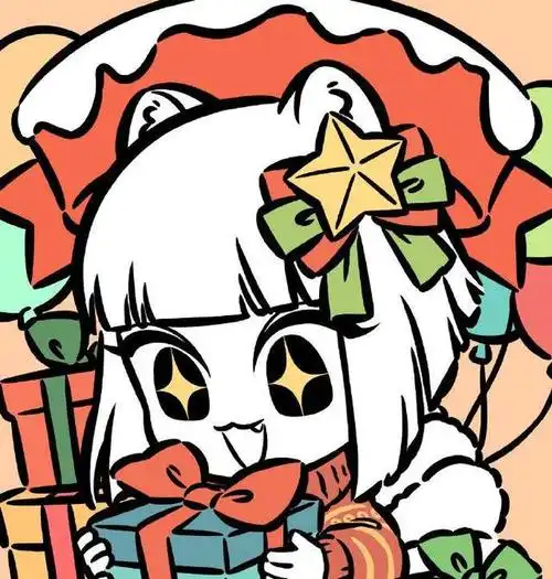 《非人哉》圣诞头像,小烈烈打包自己变礼物,九月双眼发光拆礼物