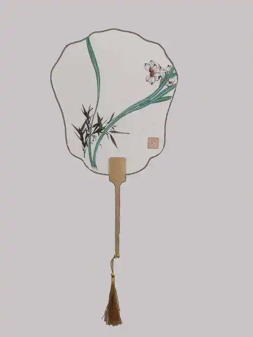 中国画手绘夏日团扇