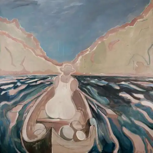 赵洋 《罗马是个湖180806》 210×210cm 布面油彩&丙烯 2018