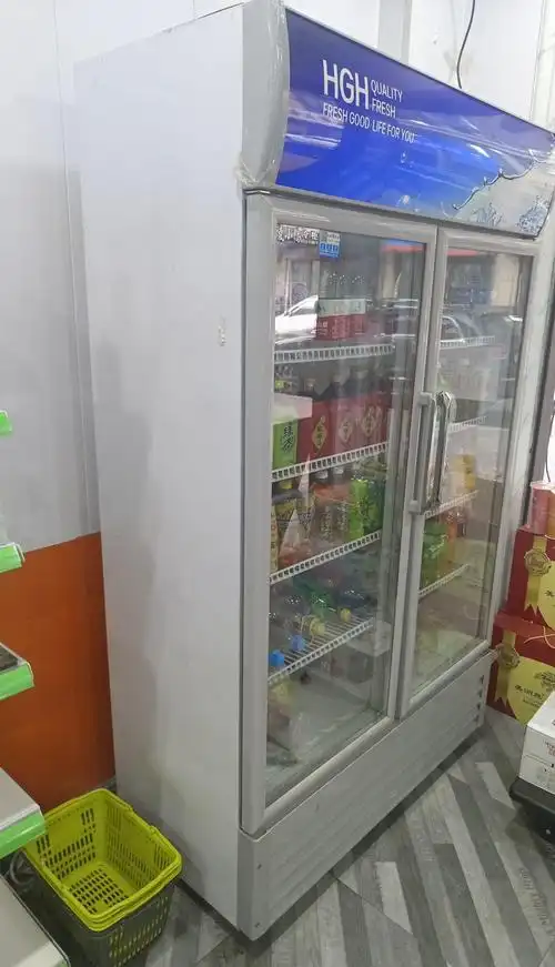 低价转让超市饮料酒水双开门冷藏柜_冰箱/冰柜_废旧,二手,供求信息