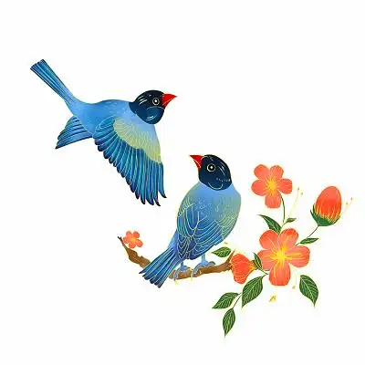 卡通喜鹊七夕节节日爱情素材喜鹊元素