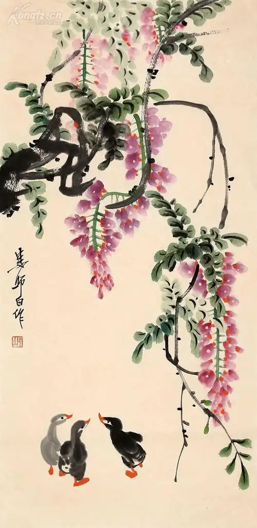 娄师白紫藤小鸭
