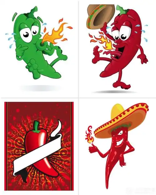 卡通可爱辣椒矢量图下载-搞怪卡通辣椒矢量图 - 未来mac下载