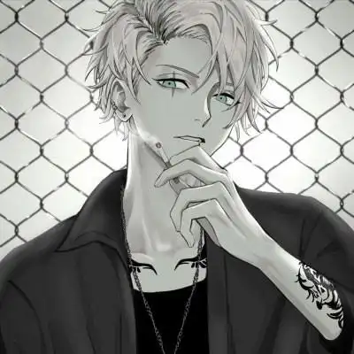 冷酷帅气黑白动漫男生头像