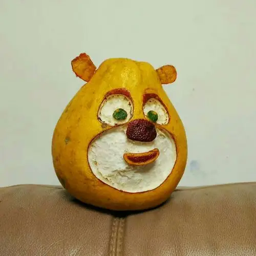 蓦然他爹创意柚子手工