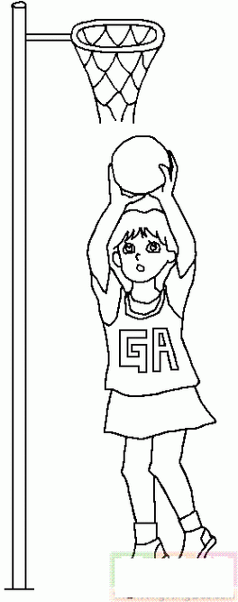女孩投篮球简笔画
