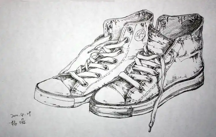 线描速写.鞋
