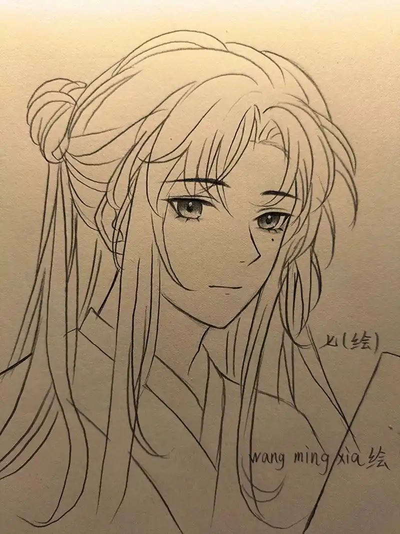 古风男生绘画过程图 古风男生绘画过程图