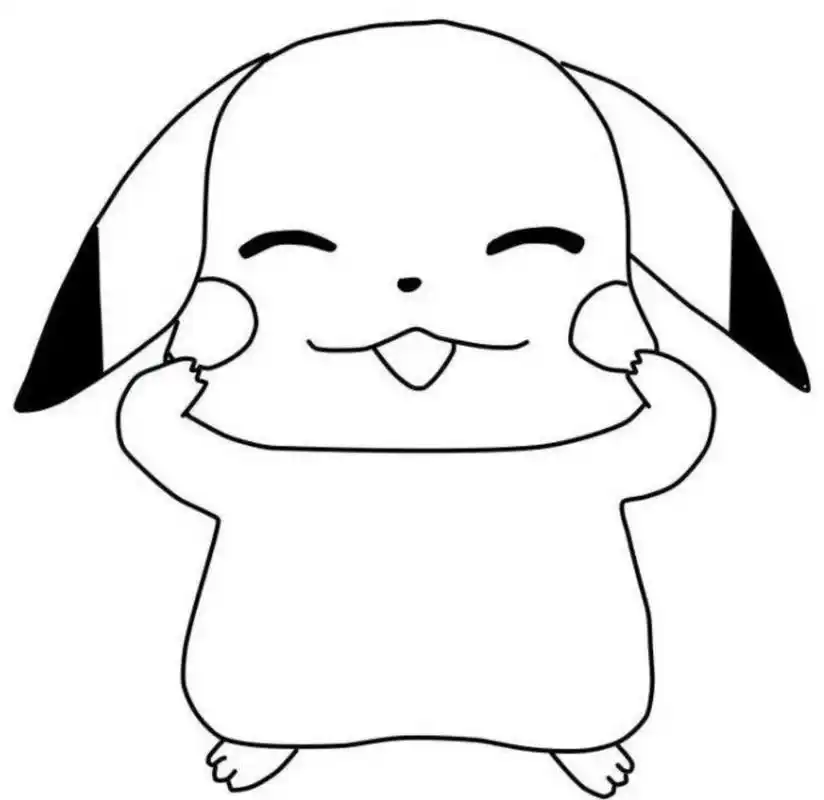 皮卡丘简笔画 皮卡丘,最后再加一张涂色示范,爱了爱了,@,@ #皮卡丘