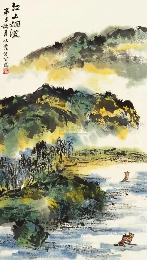 【江上烟波 立轴 设色纸本】拍卖品_图片_价格_鉴赏_绘画_雅昌艺术品