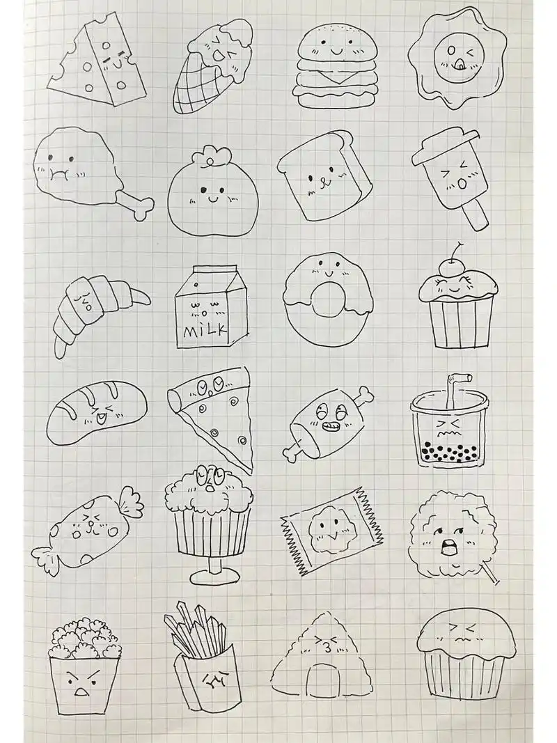 甜品简笔画