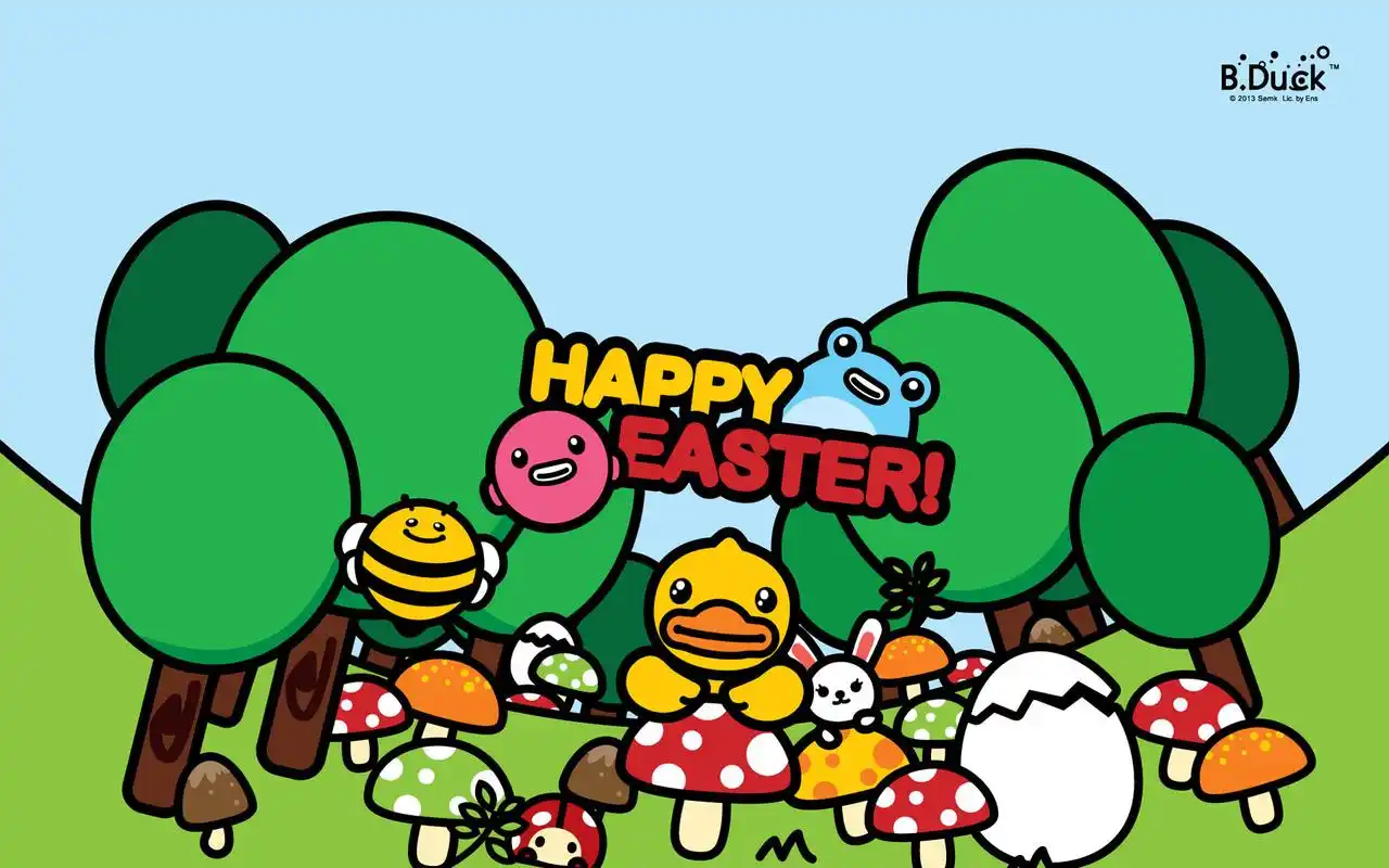 可爱小黄鸭高清桌面壁纸