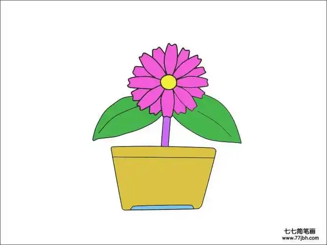 简笔画盆花(简笔画花盆里的花)
