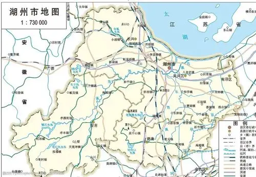 浙江省湖州市标准地图32k