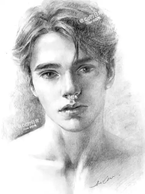 真人素描画人物男图片素描人物真人照片男