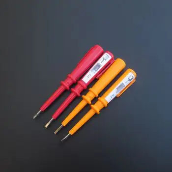 彩色电笔一字螺丝刀一字氖管 验电笔 试电笔电工笔家用 红色