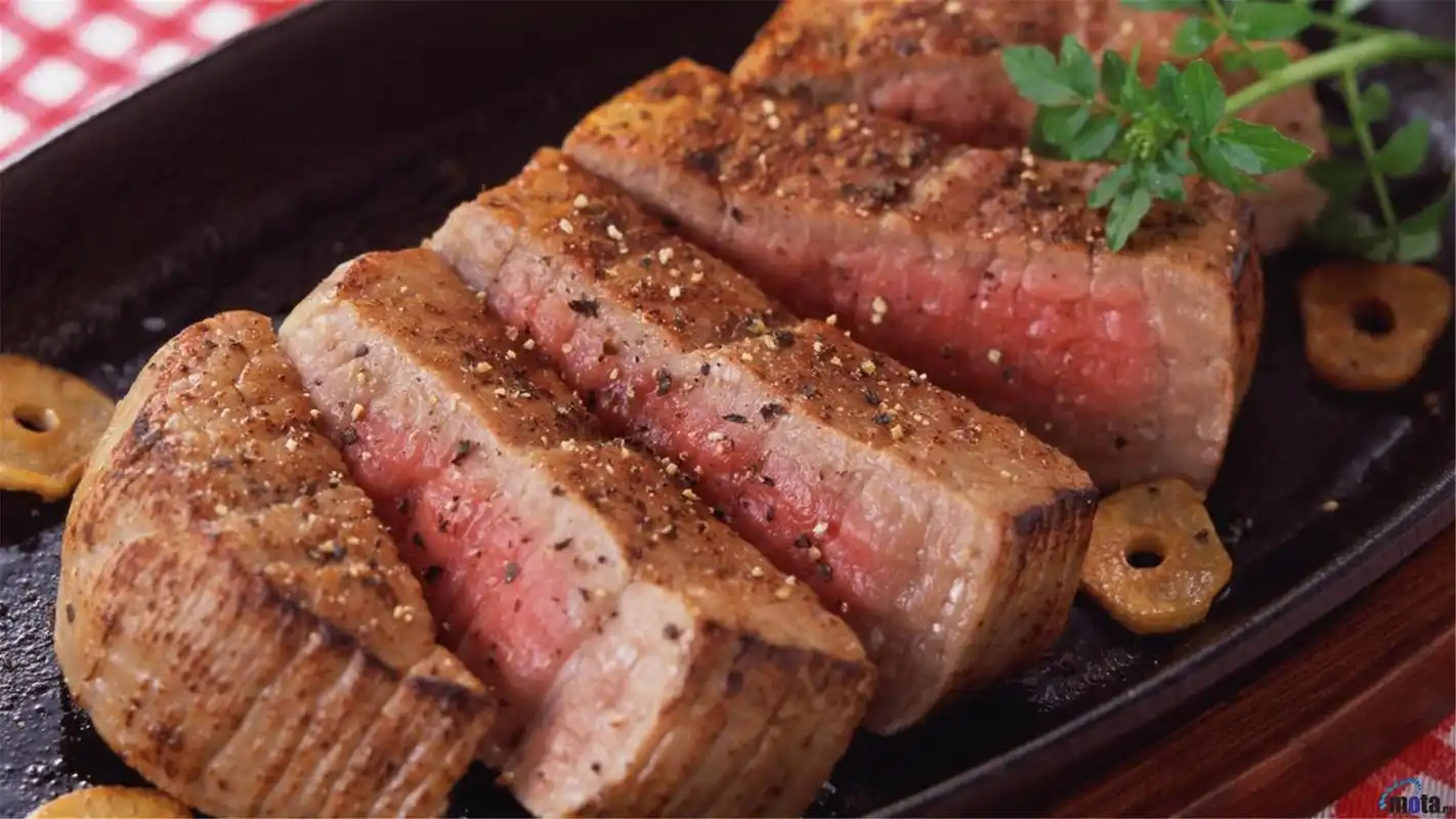 垂涎欲滴的诱人烧烤牛排美食图片桌面壁纸(1)