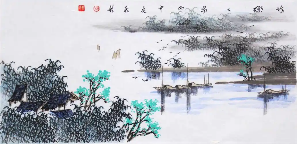 墨色丹青国画青绿山水欣赏当代实力派画家宋兆钦