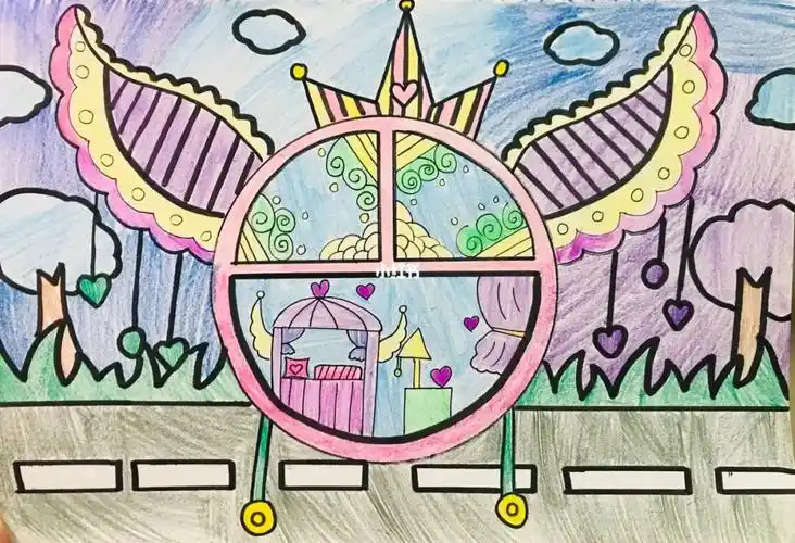 娃的自创"未来的交通工具",记录一下!#手工 #绘画